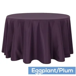 108" Round 200 GSM Polyester Tablecloth - Eggplant/Plum