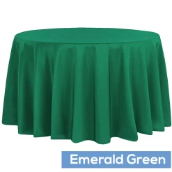 108" Round 200 GSM Polyester Tablecloth - Emerald Green