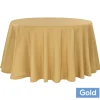 108" Round 200 GSM Polyester Tablecloth - Gold