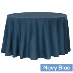 108" Round 200 GSM Polyester Tablecloth - Navy Blue