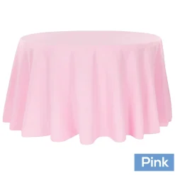 108" Round 200 GSM Polyester Tablecloth - Pink