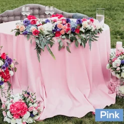 108" Round 200 GSM Polyester Tablecloth - Pink
