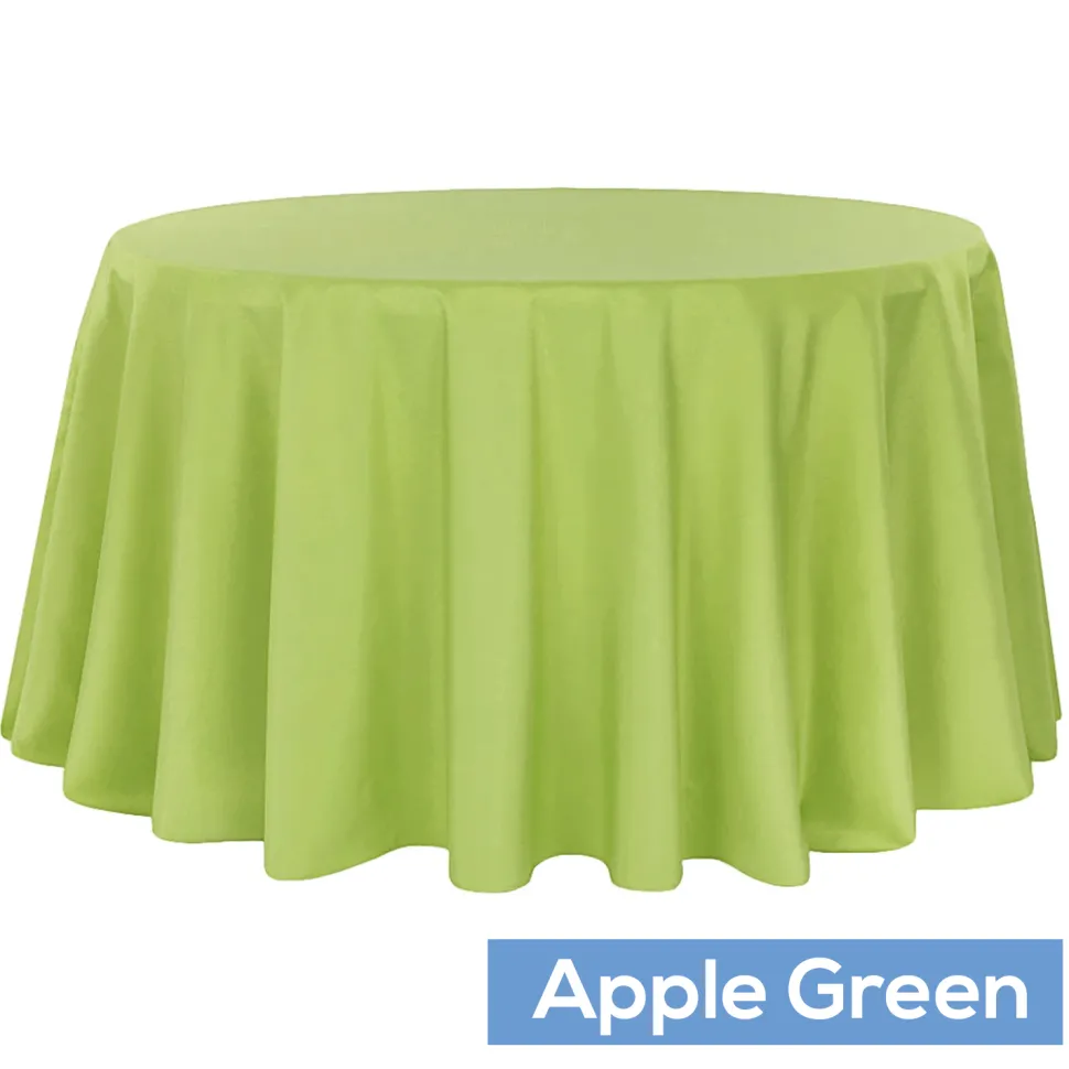 120" Round 200 GSM Polyester Tablecloth - Apple Green