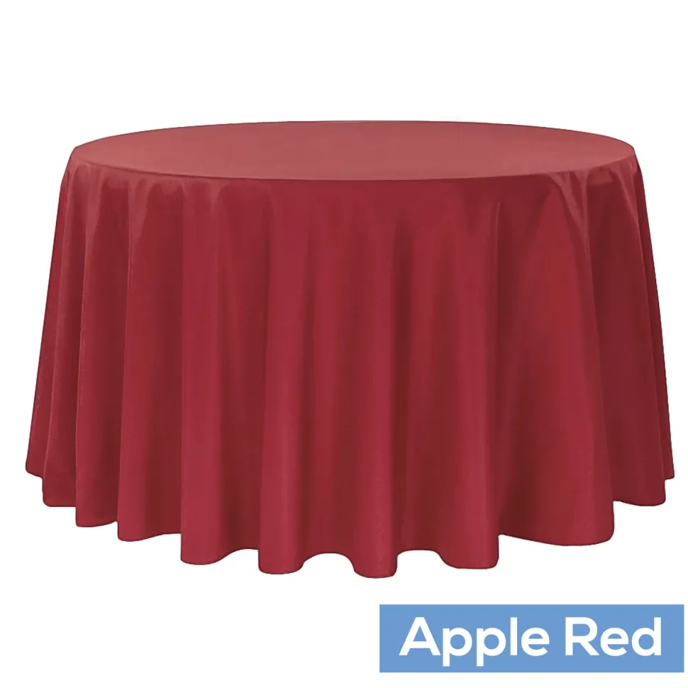 120" Round 200 GSM Polyester Tablecloth - Apple Red