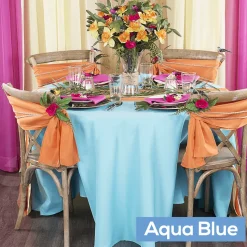 120" Round 200 GSM Polyester Tablecloth - Aqua Blue