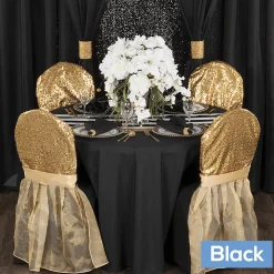 120" Round 200 GSM Polyester Tablecloth - Black