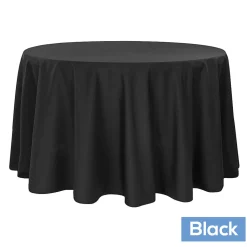 120" Round 200 GSM Polyester Tablecloth - Black