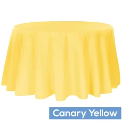 120" Round 200 GSM Polyester Tablecloth - Canary Yellow