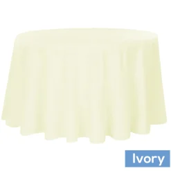 120" Round 200 GSM Polyester Tablecloth - Ivory