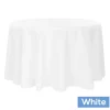 120" Round 200 GSM Polyester Tablecloth - White