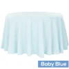 132" Round 200 GSM Polyester Tablecloth - Baby Blue