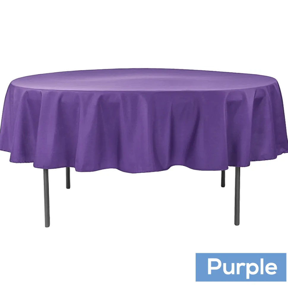 90" Round 200 GSM Polyester Tablecloth - Purple