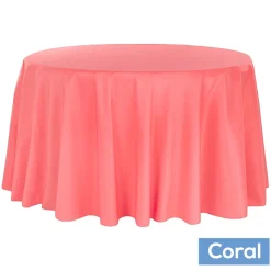 108" Round 200 GSM Polyester Tablecloth - Coral