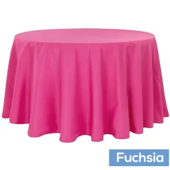 108" Round 200 GSM Polyester Tablecloth - Fuchsia