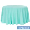 108" Round 200 GSM Polyester Tablecloth - Turquoise