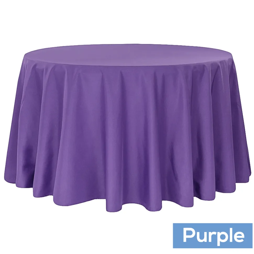 120" Round 200 GSM Polyester Tablecloth - Purple