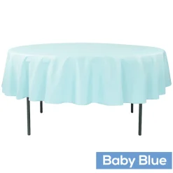 90" Round 200 GSM Polyester Tablecloth - Baby Blue