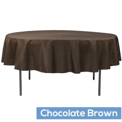 90" Round 200 GSM Polyester Tablecloth - Chocolate Brown