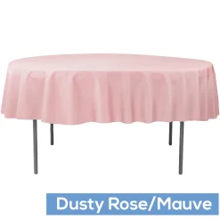 90" Round 200 GSM Polyester Tablecloth - Dusty Rose/Mauve