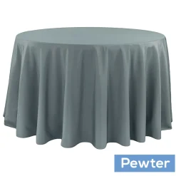 132" Round 200 GSM Polyester Tablecloth - Pewter