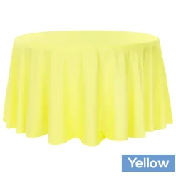 132" Round 200 GSM Polyester Tablecloth - Yellow