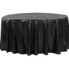 120" Round Sequin Tablecloth - Black