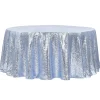 120" Round Sequin Tablecloth - Dusty Blue