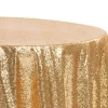 120" Round Sequin Tablecloth - Gold