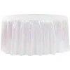 132" Round Sequin Tablecloth - Iridescent White