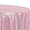 120" Round Sequin Tablecloth - Pink