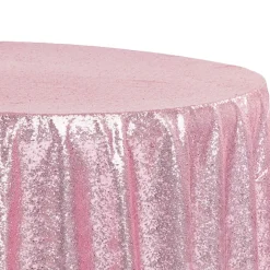 120" Round Sequin Tablecloth - Pink