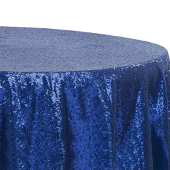 132" Round Sequin Tablecloth - Royal Blue