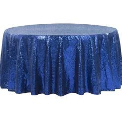 132" Round Sequin Tablecloth - Royal Blue