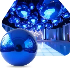 Royal Blue Giant Inflatable Mirror Ball Sphere – Maxorb™ Reflective Ceiling Event Decor – Commercial Installation Sizes