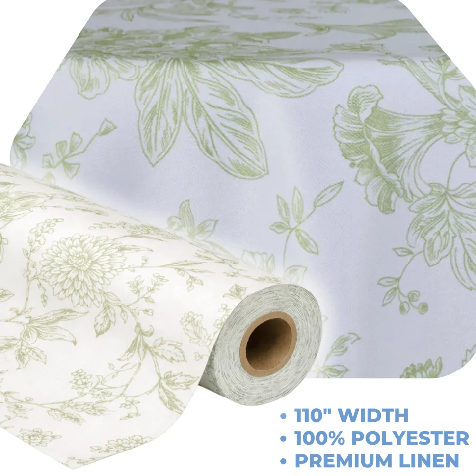 Sage Flores by the Yard - 110" Width