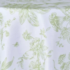 Sage Flores Jacquard Tablecloth - Multiple Size Options