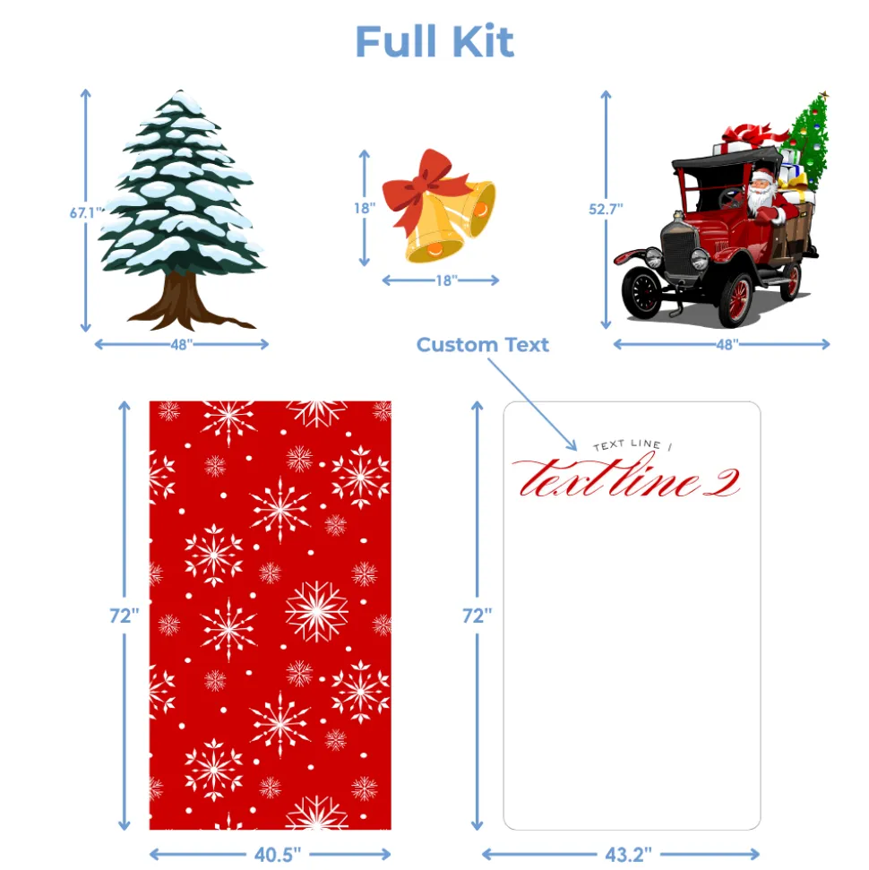 Santa's Snowflakes Lane Foam Core Backdrop Kit by PopScene™