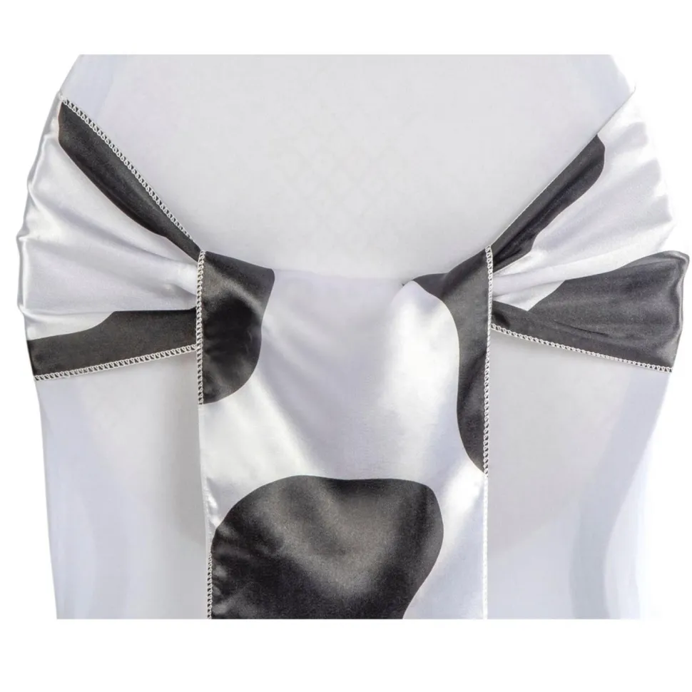 Satin Chair Sash - Cow Animal Print