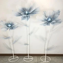 Set of 3 Stands with Silk Gauze Flowers - Choice of Colors!