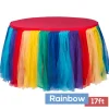 Sheer Tulle Tutu Table Skirt - 17ft long - Rainbow