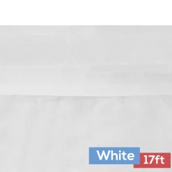 Sheer Tulle Tutu Table Skirt - 17ft long - White