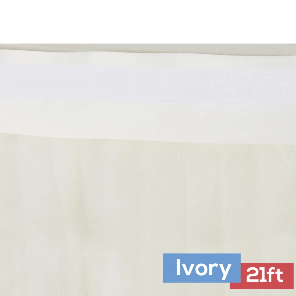 Sheer Tulle Tutu Table Skirt - 21ft long - Ivory