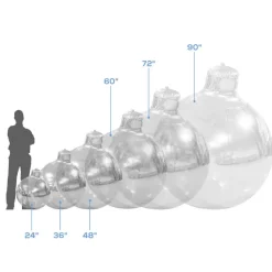 Silver Giant Inflatable Christmas Ornament – Maxorb™ Holiday Event Decor – Commercial Installation Sizes