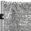 Silver Sequin Backdrop Curtain w/ 4" Rod Pocket by Eastern Mills - 14ft Long x 4.5ft Wide
