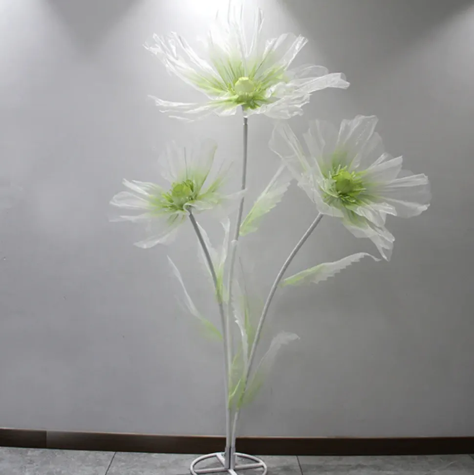 Single Stand with 3 Silk Gauze Wedding Flowers - Choice of Colors!