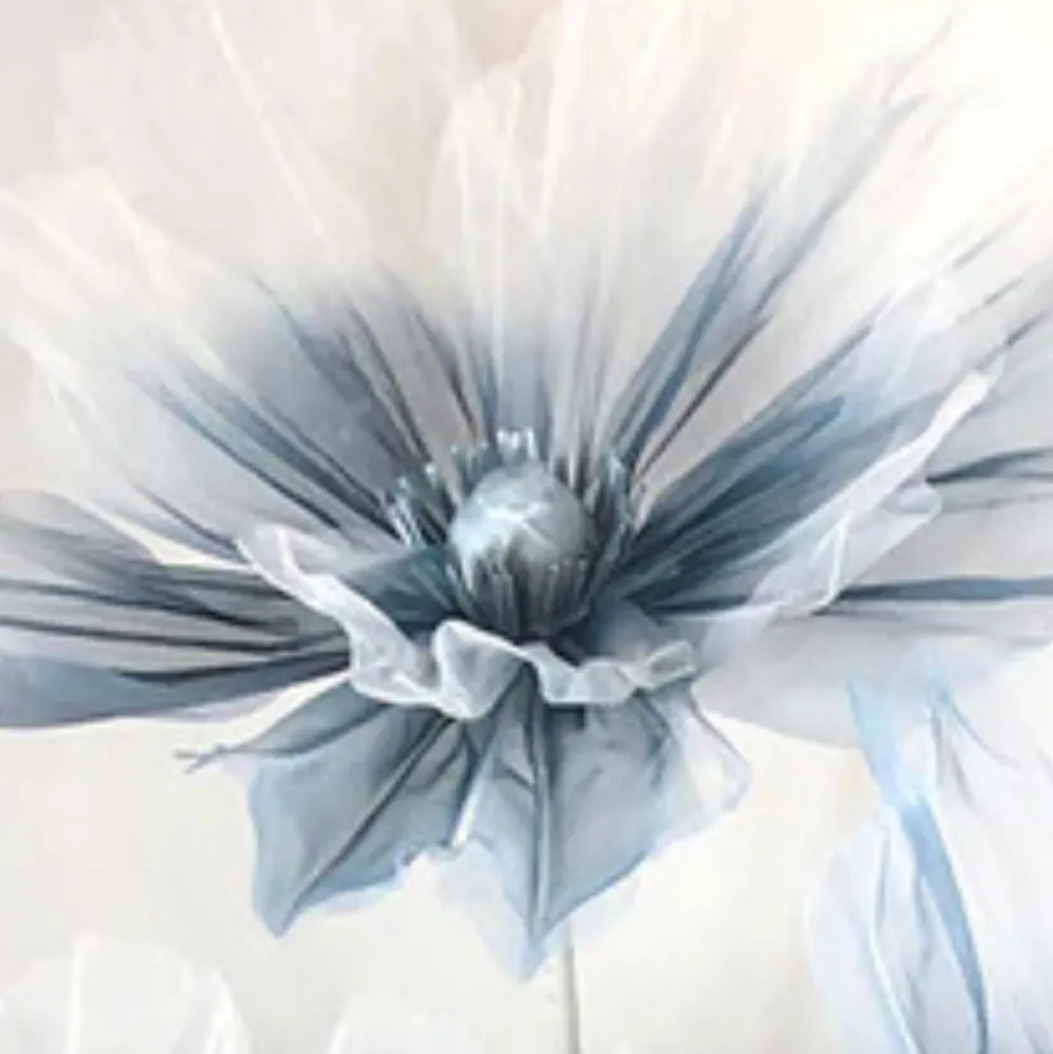 Single Stand with 3 Silk Gauze Wedding Flowers - Choice of Colors!