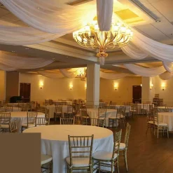 Single Piece - Bronze Crushed Taffeta Prefabricated Ceiling Drape Panel - Choose Length and Drop!