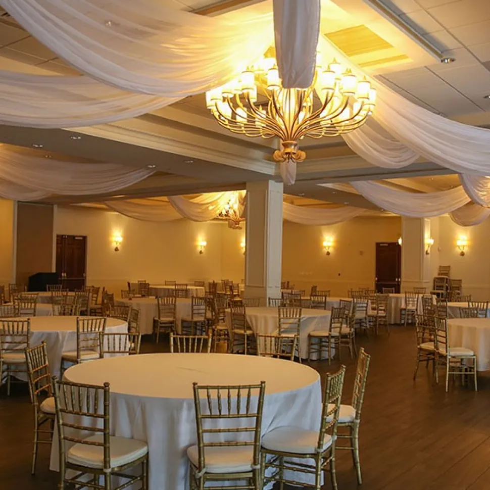 Single Piece -Bubble Gum Pink FR Sheer Prefabricated Ceiling Drape Panel - Choose Length and Drop!