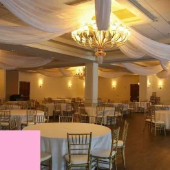 Single Piece - Bubble Gum Pink Sheer Prefabricated Ceiling Drape Panel - Choose Length and Drop!