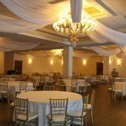 Single Piece -Butter Yellow FR Sheer Prefabricated Ceiling Drape Panel - Choose Length and Drop!